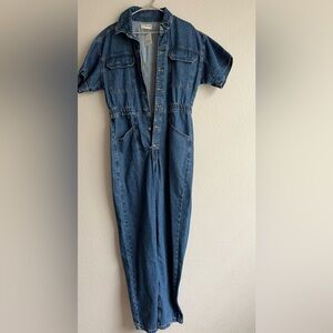 Free People Blue Denim Jumpsuit